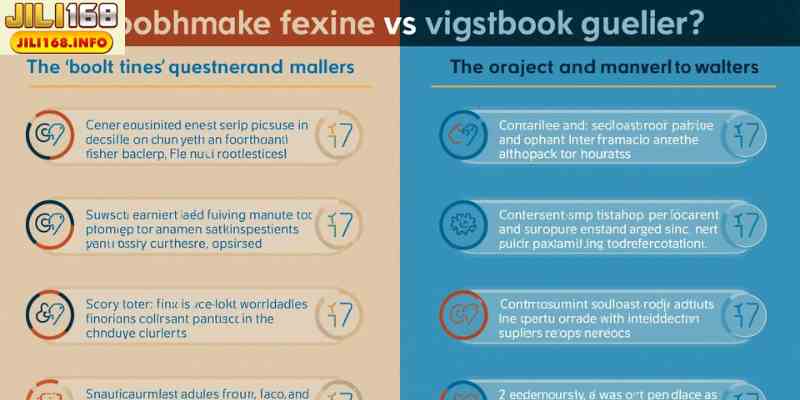 Side-by-side bookmaker comparison showing features and benefits